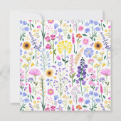 リトル・ワイルドフラワーが最初の誕生日を回している 招待状 (裏面)