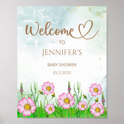 リトル・ワイルドフラワーが歓迎ポスターに乗っている ポスター (正面)