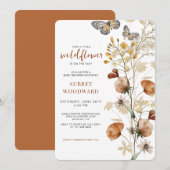 リトル ワイルドフラワーズ ベイビー シャワー 招待状 (正面/裏面)