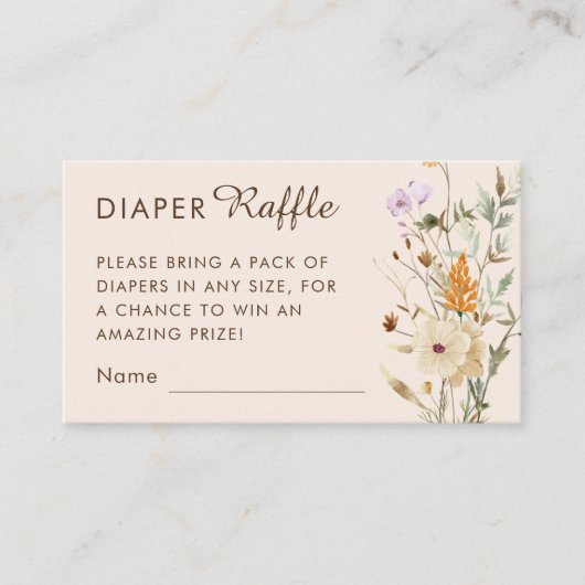 リトル ワイルドフラワー おむつくじ ベビーシャワー カード (正面)