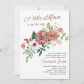 リトル ワイルドフラワー オータム フラワーズ ベイビー シャワー 招待状 (正面)