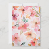 リトル ワイルドフラワー ガール ベビーシャワー 招待状 (裏面)