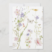 リトル ワイルドフラワー ピンク フラワーバースデー 招待状 (裏面)