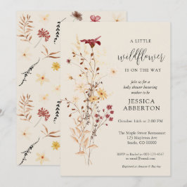 リトル ワイルドフラワー フラワーベイビー シャワー 招待状