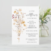 リトル ワイルドフラワー フラワー ベイビー シャワー 招待状 (スタンド正面)