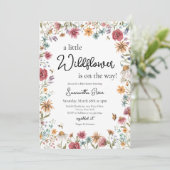 リトル ワイルドフラワー ベイビー シャワー 招待状 (スタンド正面)