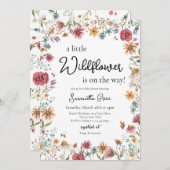 リトル ワイルドフラワー ベイビー シャワー 招待状 (正面/裏面)