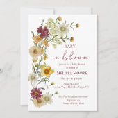 リトル ワイルドフラワー ベビーシャワー 招待状 (正面)