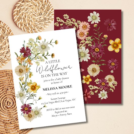 リトル ワイルドフラワー ベビーシャワー 招待状