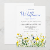 リトル ワイルドフラワー 男女兼用 ベビーシャワー 招待状 (正面/裏面)
