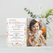 リトル ワイルドフラワー 1歳 誕生日招待状 招待状 (スタンド正面)