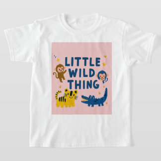 リトル・ワイルド・シング ジャングル・アニマル・サファリ・トドラー・ボーイズ Tシャツ