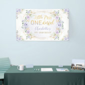 リトル・ワン恋しく思・デフル・誕生日・パープル・金ゴールド・フローラ 横断幕 (トレードショー)