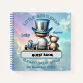 リトル・紳士の赤ちゃんシャワー |ゲストブック ノートブック (正面)