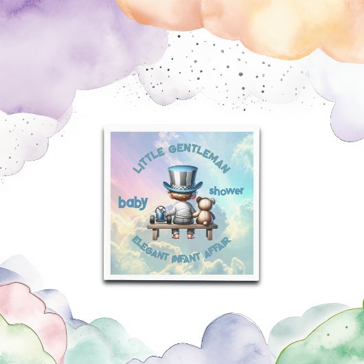 リトル・紳士の赤ちゃんシャワー | スタンダードカクテルナプキン