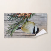 リトル《鳥》アメリカゴガラオンバーンボード背景 バスタオルセット (ハンドタオル)