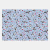 リトル《鳥》アメリカゴガラ+スノーウィーインターベリーのセット ラッピングペーパーシート (正面)