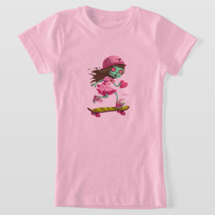 リトルLゾンビスケーターガールTシャツ Tシャツ
