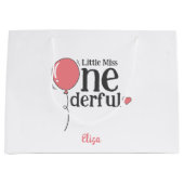 リトルMr.オネダーフルハッピーバースデーピンク ラージペーパーバッグ (正面)