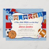 *リトルMVP* スポーツをテーマにしたベビーシャワーの招待状 招待状 (正面/裏面)