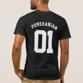 リトルMVP: ポメラニアン ポップアート ジャージースタイル Tシャツ (裏面)