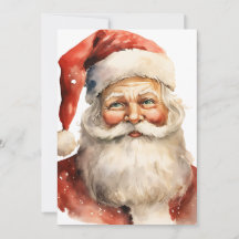 リトロクリスマスパーティーの招待状 サンタクロースのイラスト入り