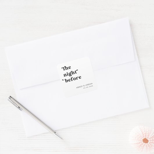 リトロスクリプトタイポグラフィー 前夜のリハーサル スクエアシール (封筒)