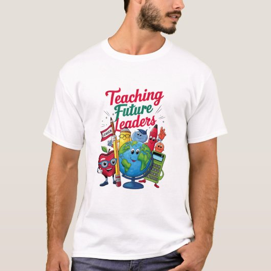 リトロ先生 リーダー育成 教師 学校 Tシャツ (正面)