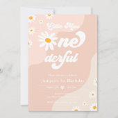 リト恋しく思ル・ワンダーフル第1誕生日ボホデイジー 招待状 (正面)