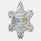 リドゥカナルオタワカナダ スノーフレークピューターオーナメント (右)