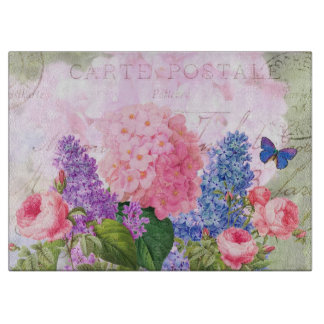 リドゥート花飾りガラス板 カッティングボード