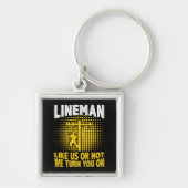 リニおもしろいマン引用文電線管 キーホルダー (正面)