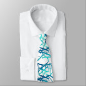 リニア抽象芸術アクアブルーテーマ ネクタイ (タイ)