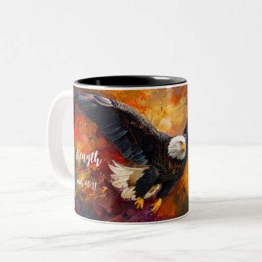 リニューアルされた強さ: Isaiah 40:31パーソナライズされたマグカップ ツートーンマグカップ (正面左)