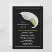 リニューアルを誓う白リリー・オン・ブラック 招待状 (正面)