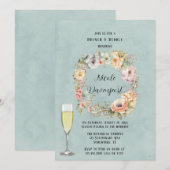 リニューアルブルー春牡丹シックブランチとバブリー 招待状 (正面/裏面)