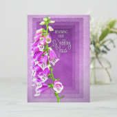 リニューアル結婚の誓いの招待状 – 紫色の花 招待状 (スタンド正面)