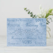 リニューアル結婚の誓い – 青質感 招待状 (スタンド正面)