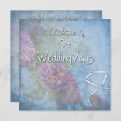 リニューアル結婚ズの誓い招待状 – ソフトブルー/フローラ 招待状 (正面/裏面)