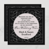 リニューアル結婚ズの誓い招待状 – ブラックシルバー 招待状 (正面/裏面)