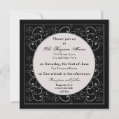 リニューアル結婚ズの誓い招待状 – ブラックシルバー 招待状 (裏面)