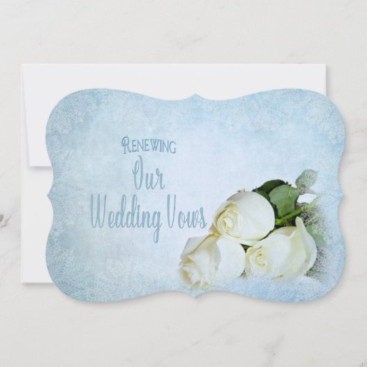 リニューアル結婚ズの誓い招待状 – ホワイトローズ 招待状 (正面)