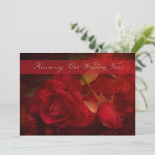 リニューアル結婚ズの誓い – 招待状赤いバラ 招待状 (スタンド正面)