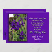 リニューアル結婚ズの誓い – 招待状 – 紫のアイリス (正面/裏面)