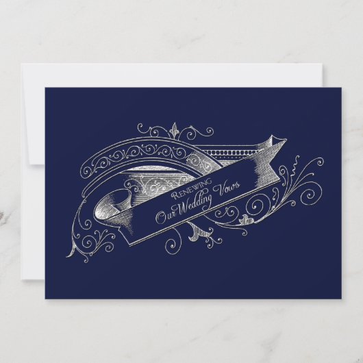 リニューアル結婚ズの誓い – 招待状- NAVY BLUE 招待状 (正面)