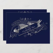 リニューアル結婚ズの誓い – 招待状- NAVY BLUE 招待状 (正面/裏面)