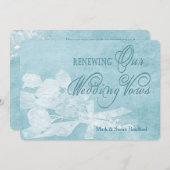 リニューアル結婚ズVows招待状 – ブルーエレガンス 招待状 (正面/裏面)