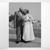 リニューアル結婚セレモニーのサファイアブルー抽象芸術 三つ折りプログラム (内部中)