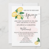 リニューアル結婚記念日のピンクのレモン 招待状 (正面)