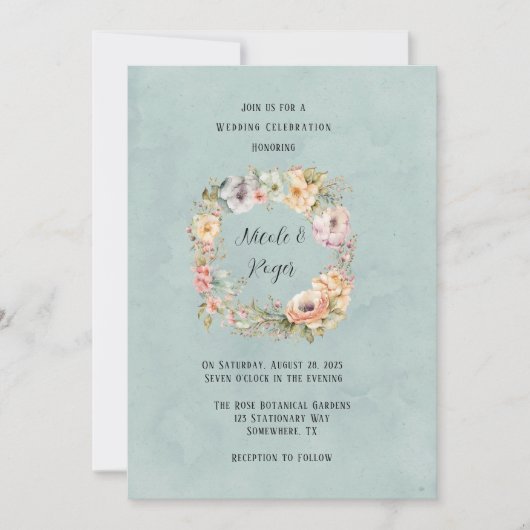 リニューアル青春結婚牡丹のお祝い 招待状 (正面)